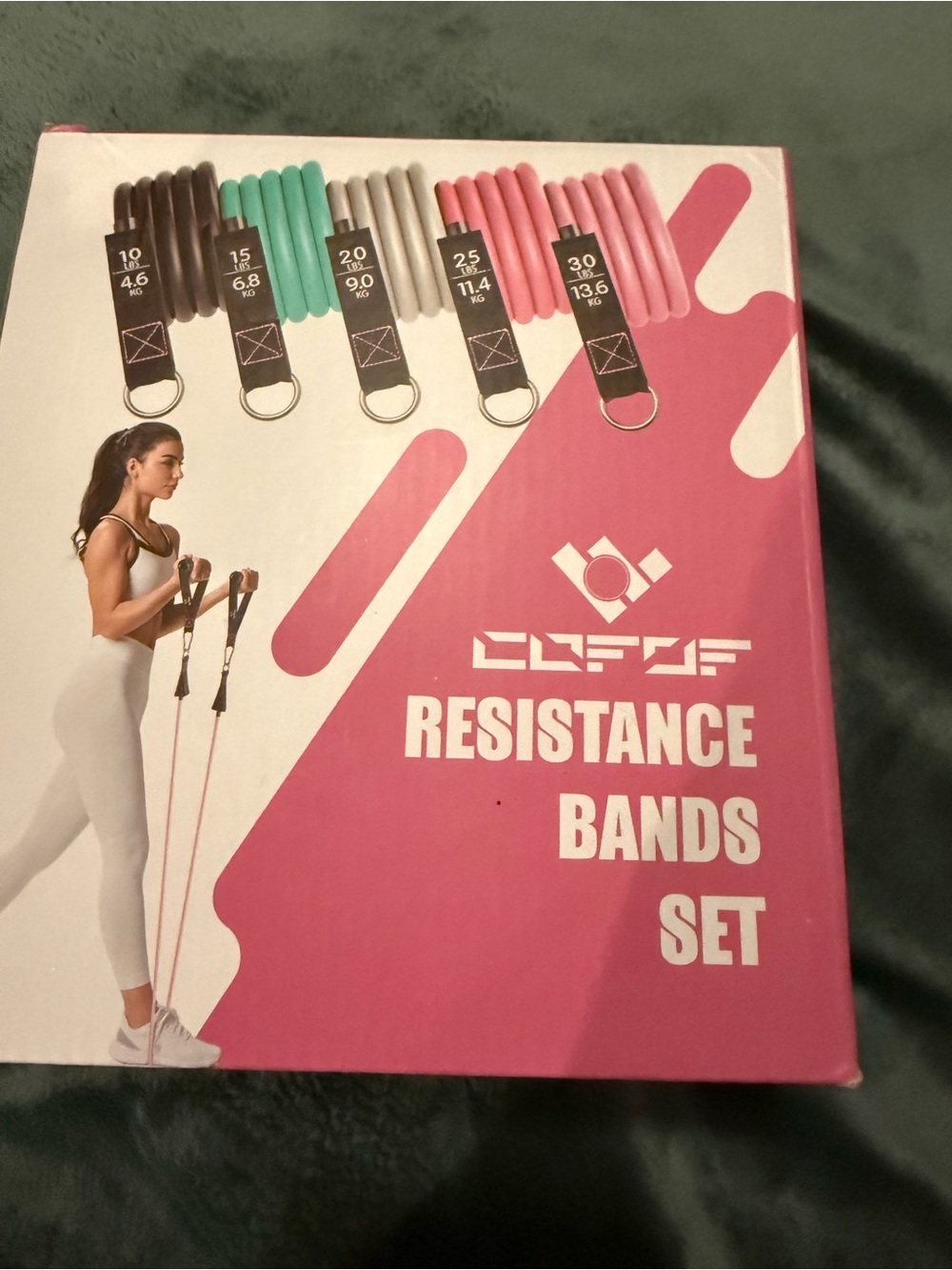 Pink Resistance Bands Set - 5-Level Workout Bands